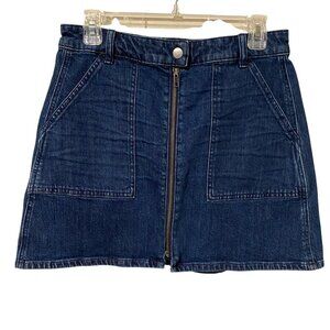 Madewell Denim Utility Zip Mini Skirt Size 28